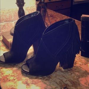 Black Peep Toe Booties